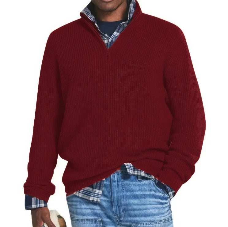 CLAUDE - ZIP-UP KNITTED SWEATER FOR MEN