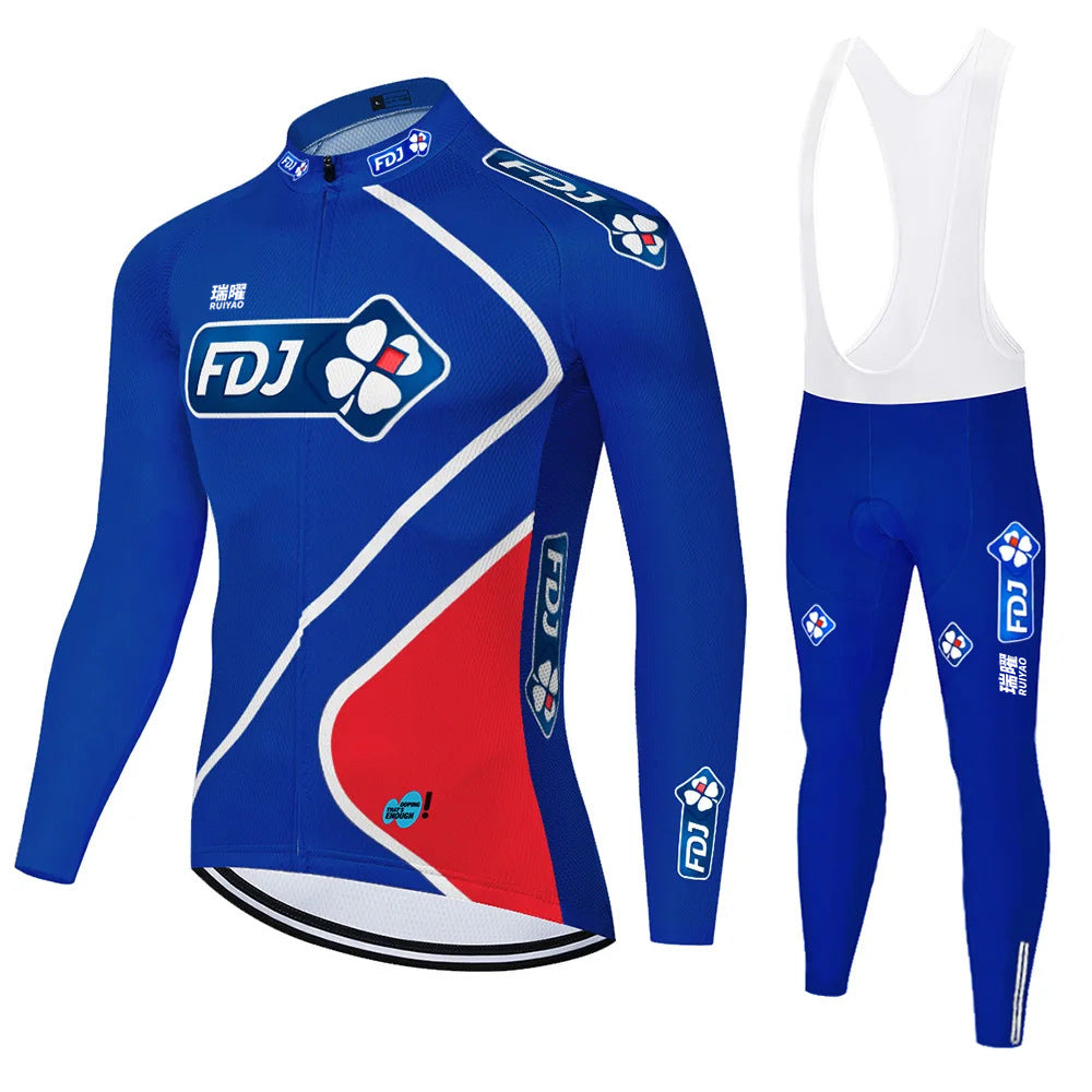 FDJ - Long-Sleeve Professional Cycling Set