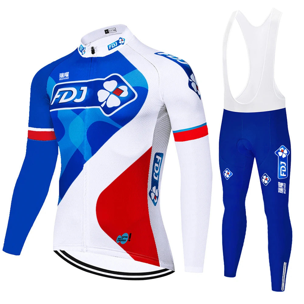 FDJ - Long-Sleeve Professional Cycling Set