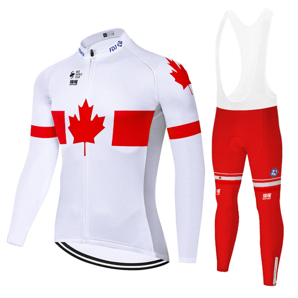 FDJ - Long-Sleeve Professional Cycling Set