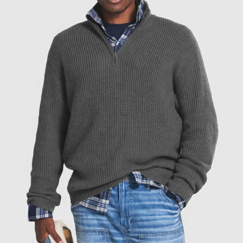 CLAUDE - ZIP-UP KNITTED SWEATER FOR MEN