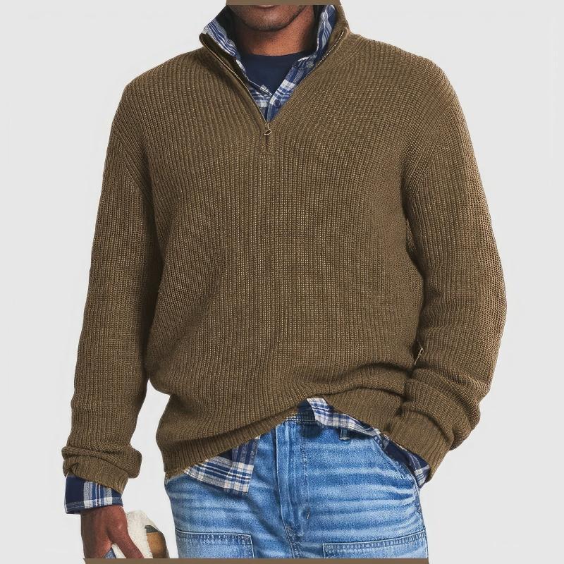 CLAUDE - ZIP-UP KNITTED SWEATER FOR MEN